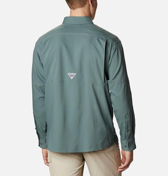 Columbia PFG Low Drag Offshore Shirts Green For Men's NZ15294 New Zealand